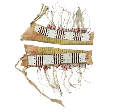 Native American Style Fringe Beaded Leather Chaps Leggings NCP131