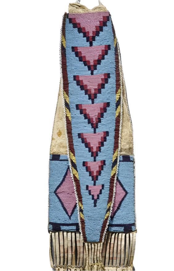 Old Native American leather Beaded Tobacco Pipe Bag NPB243