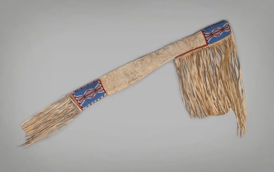 Native American Beaded Style Rifle Scabbard Leather Sheath Fringe NRF1020