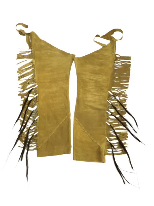 Native American Style Fringe Tan Leather Chaps Leggings NCP168