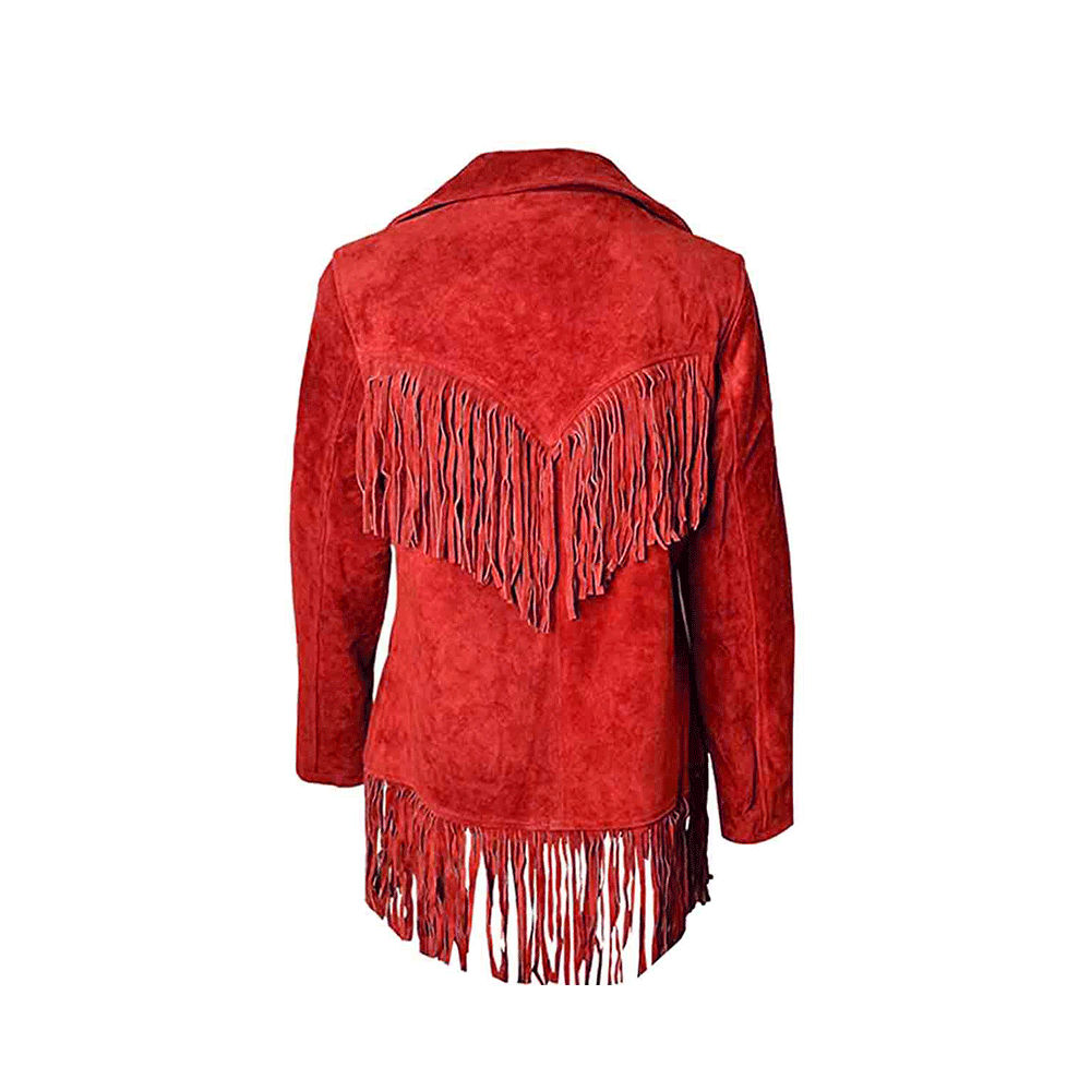 Cowgirl Black Suede Leather Fringes Jacket WWJ756
