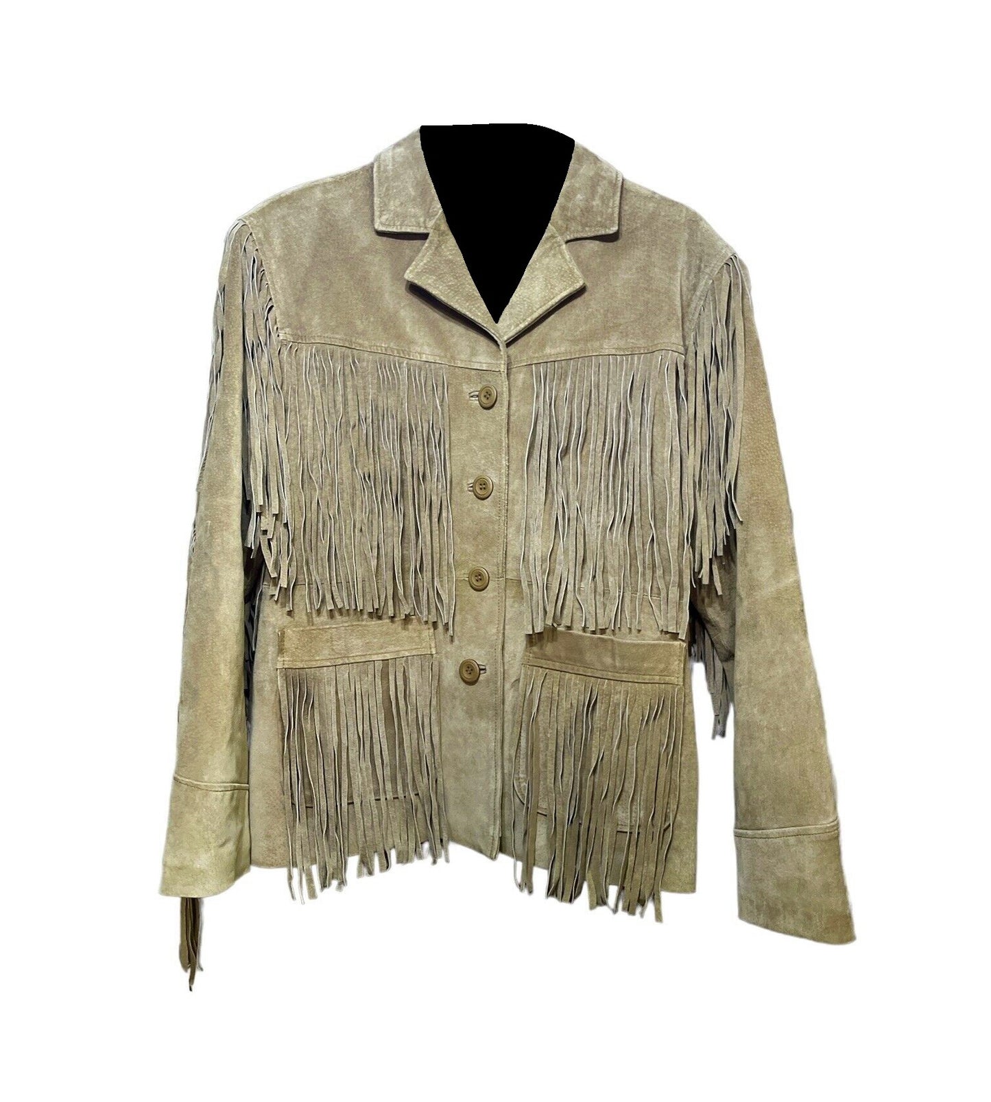 Cowgirl's Brown Suede Leather Fringe Coat Jacket WWJ503