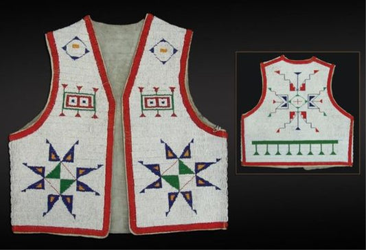 Old Native American Style Beaded Powwow Regalia Beaded Vest PWV109