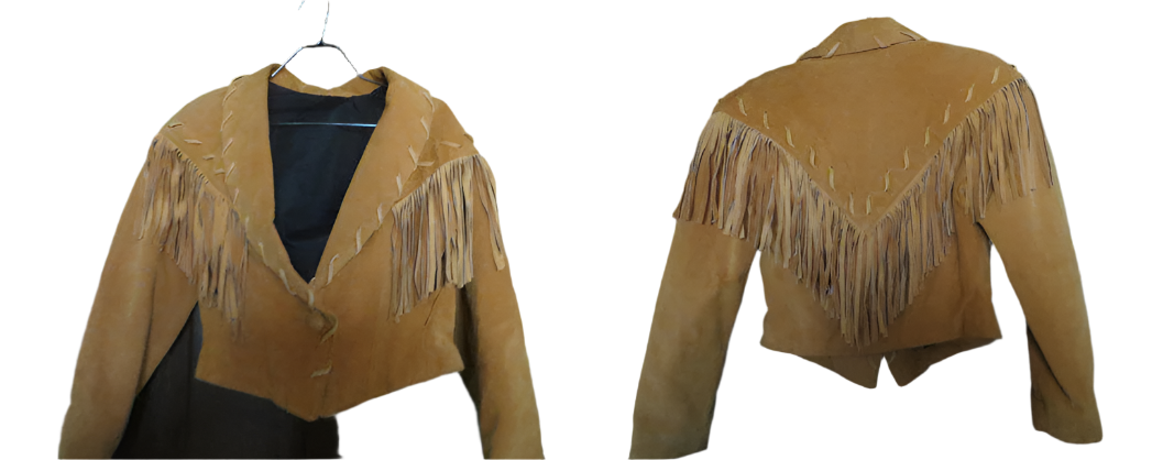 Cowgirl Brown Suede Leather Fringe Biker Short Jacket WWJ632