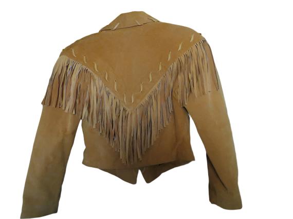 Cowgirl Brown Suede Leather Fringe Biker Short Jacket WWJ632