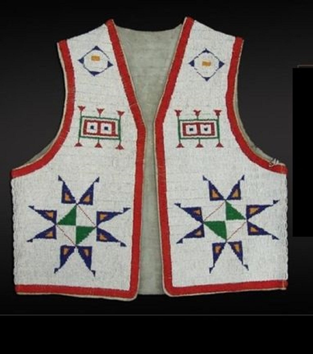 Old Native American Style Beaded Powwow Regalia Beaded Vest PWV109