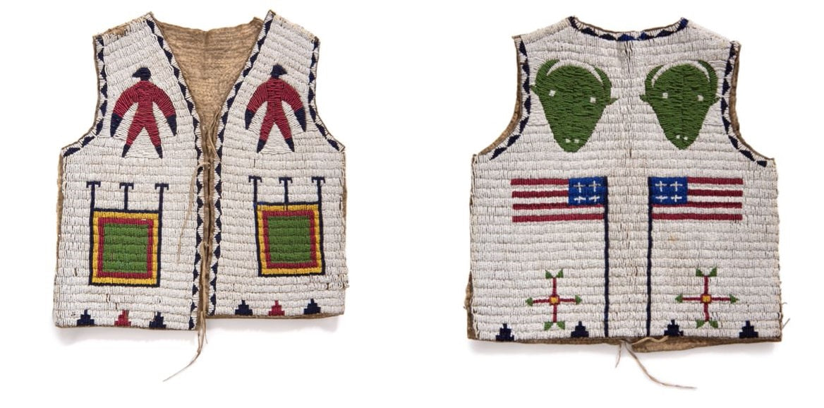 Old Native American Style Beaded Powwow Regalia Beaded Vest PWV113