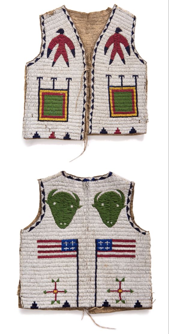 Old Native American Style Beaded Powwow Regalia Beaded Vest PWV113