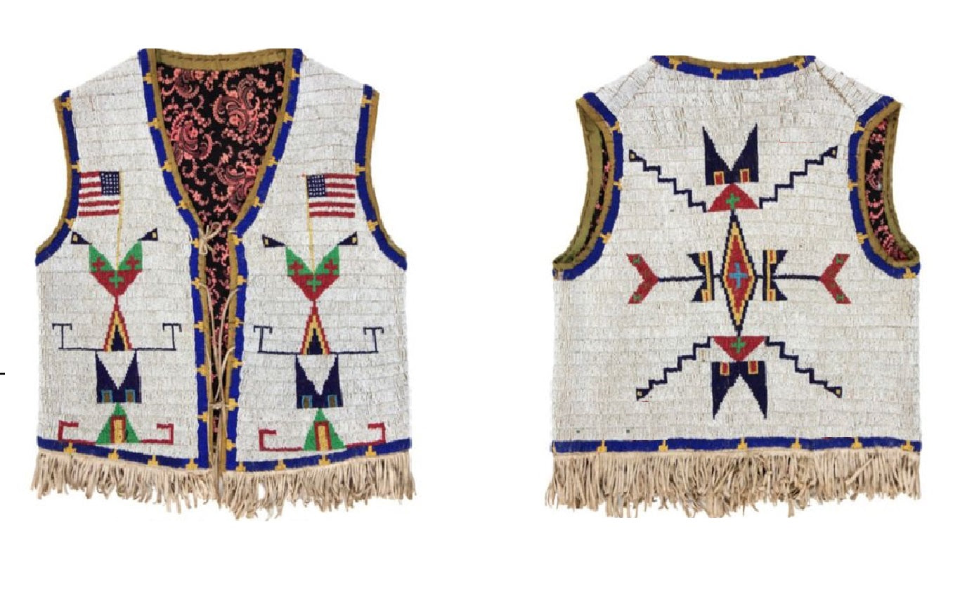 Old Native American Style Beaded Powwow Regalia Beaded Vest PWV114