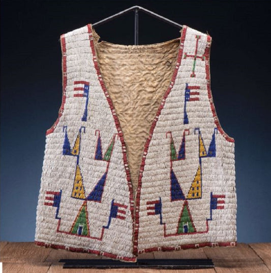 Old Native American Style Beaded Powwow Regalia Beaded Vest PWV116