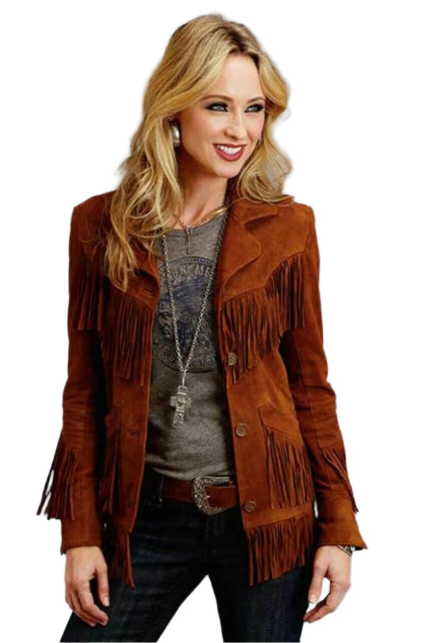 Cowgirl Brown Suede Leather Fringe Jacket WWJ762