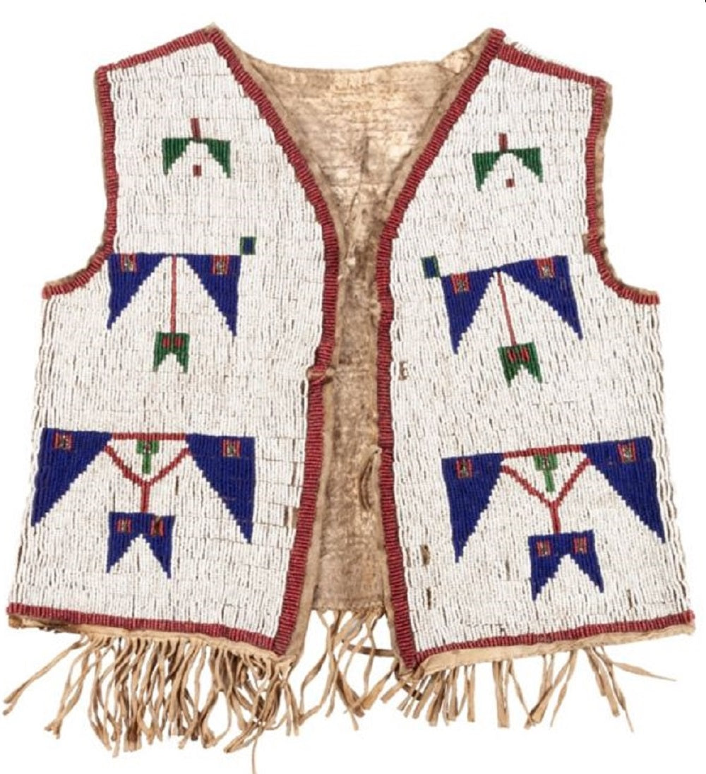 Old Native American Style Beaded Powwow Regalia Beaded Vest PWV117