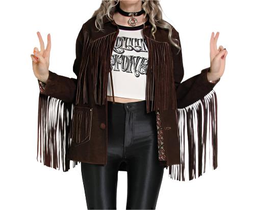 Cowgirl Dark Brown Suede Leather Fringe Jacket WWJ763