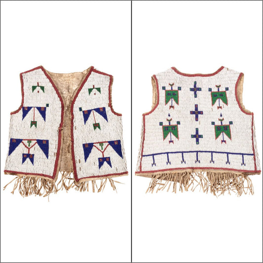 Old Native American Style Beaded Powwow Regalia Beaded Vest PWV117