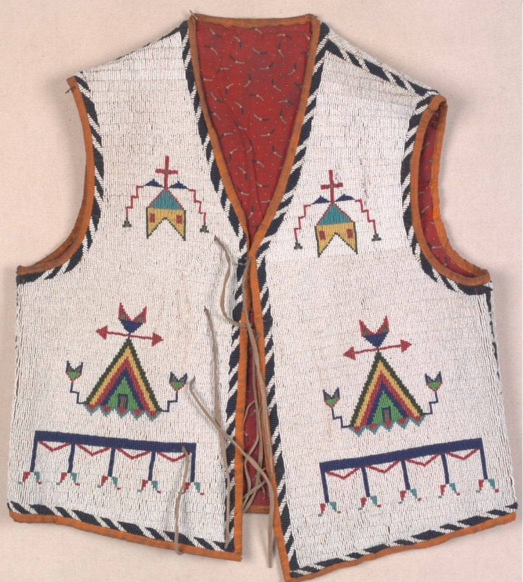 Old Native American Style Beaded Powwow Regalia Beaded Vest PWV118