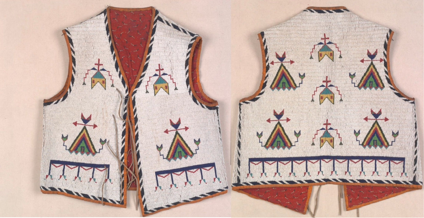 Old Native American Style Beaded Powwow Regalia Beaded Vest PWV118