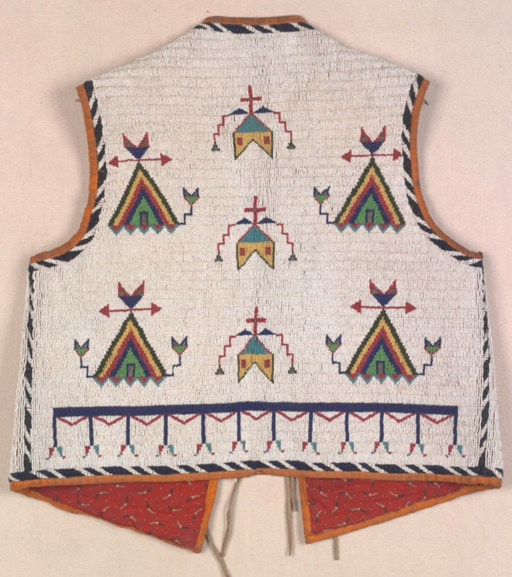 Old Native American Style Beaded Powwow Regalia Beaded Vest PWV118