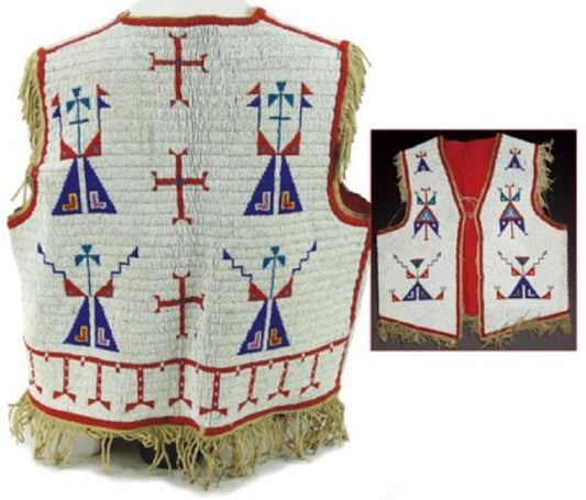 Old Native American Style Beaded Powwow Regalia Beaded Vest PWV120