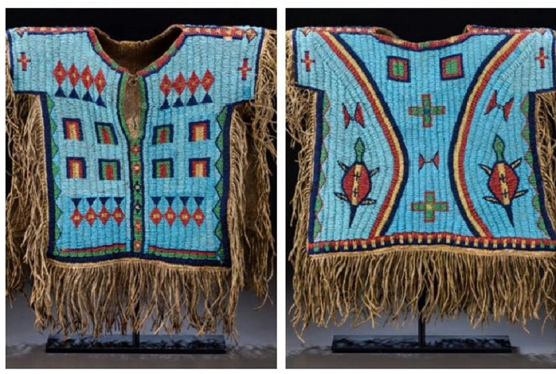 Old Native American Style Beaded Powwow Regalia Beaded Shirt PWS777