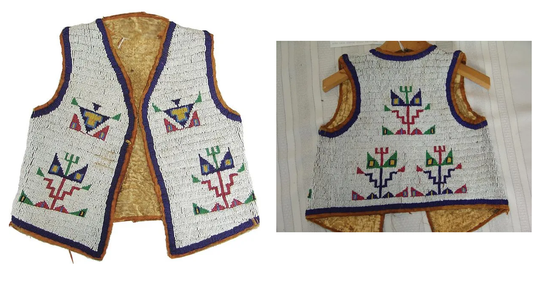 Old Native American Style Beaded Powwow Regalia Beaded Vest PWV121