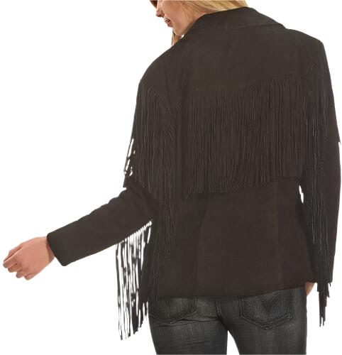 Cowgirl Dark Brown Suede Leather Fringe Jacket WWJ764