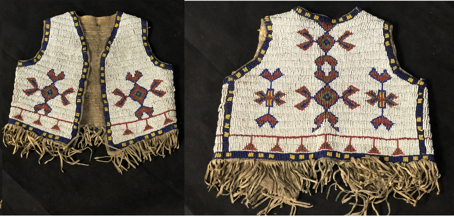 Old Native American Style Beaded Powwow Regalia Beaded Vest PWV126