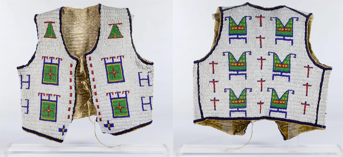 Old Native American Style Beaded Powwow Regalia Beaded Vest PWV127