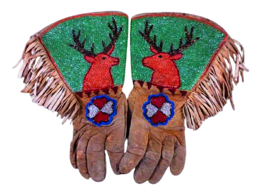 Beaded Gloves Old Native American Style Handmade Leather Gauntlet Gloves NGV130