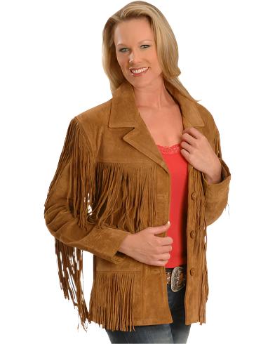 Cowgirl Brown Suede Leather Fringe Jacket Coat WWJ641