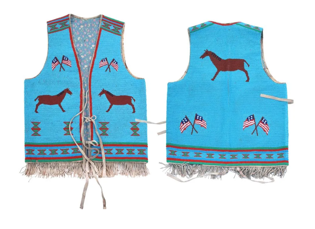 Old Native American Style Beaded Powwow Regalia Beaded Vest PWV132