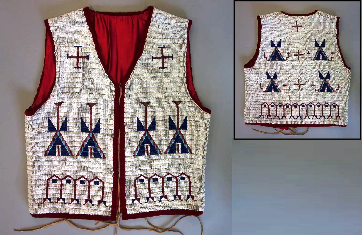 Old Native American Style Beaded Powwow Regalia Beaded Vest PWV133