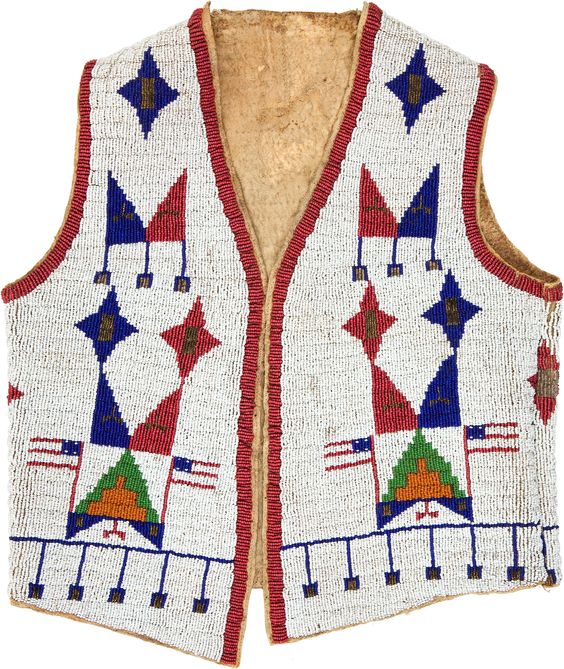 Old Native American Style Beaded Powwow Regalia Beaded Vest PWV136