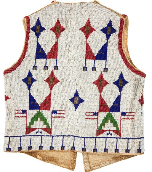 Old Native American Style Beaded Powwow Regalia Beaded Vest PWV136