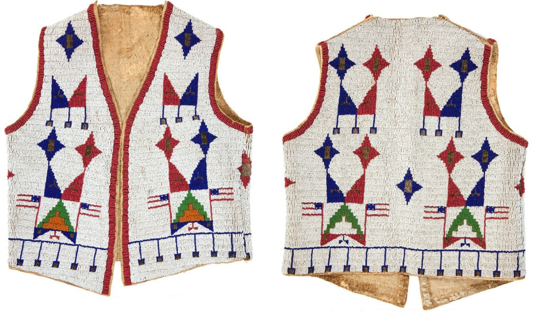 Old Native American Style Beaded Powwow Regalia Beaded Vest PWV136