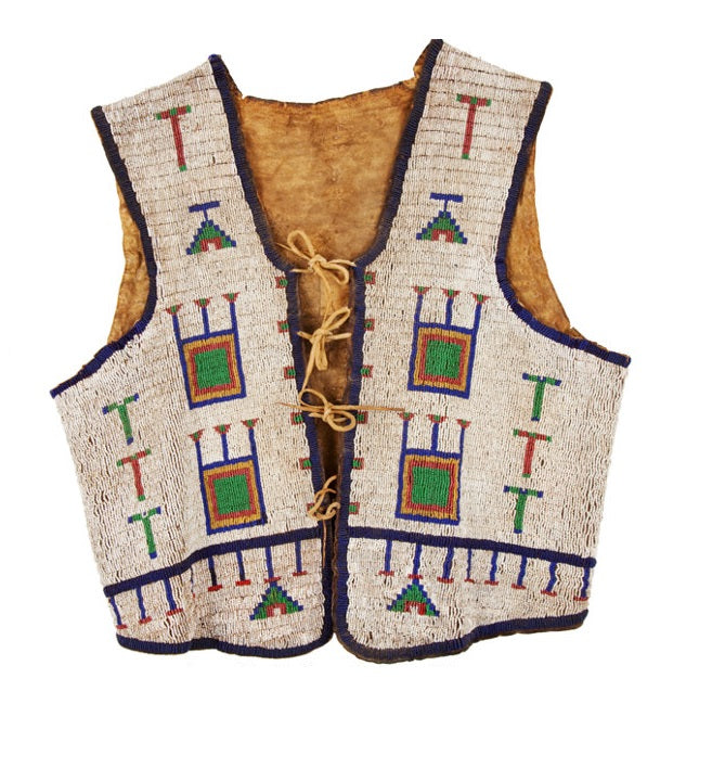 Old Native American Style Beaded Powwow Regalia Beaded Vest PWV137