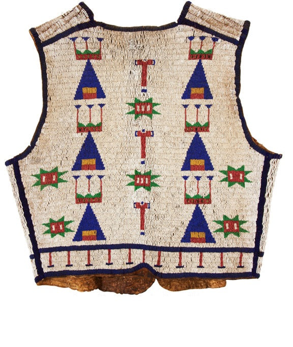 Old Native American Style Beaded Powwow Regalia Beaded Vest PWV137