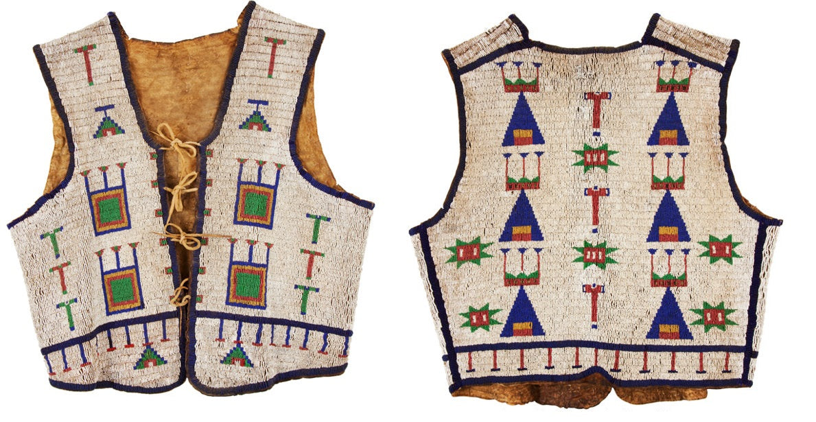 Old Native American Style Beaded Powwow Regalia Beaded Vest PWV137