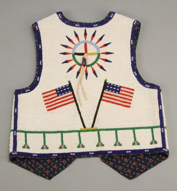 Old Native American Style Beaded Powwow Regalia Beaded Vest PWV138