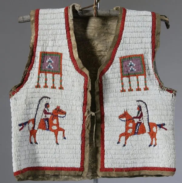 Old Native American Style Beaded Powwow Regalia Beaded Vest PWV139