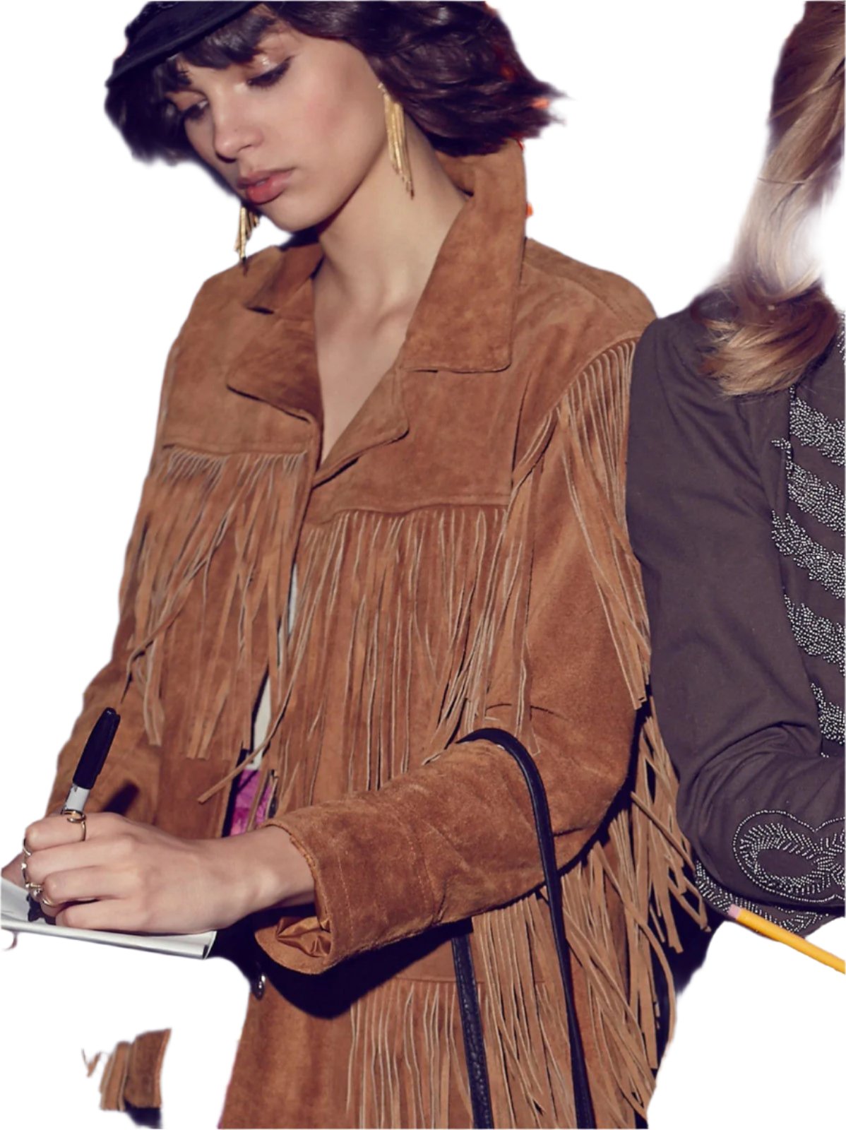 Cowgirl Brown Suede Leather Long Fringe Jacket WWJ646