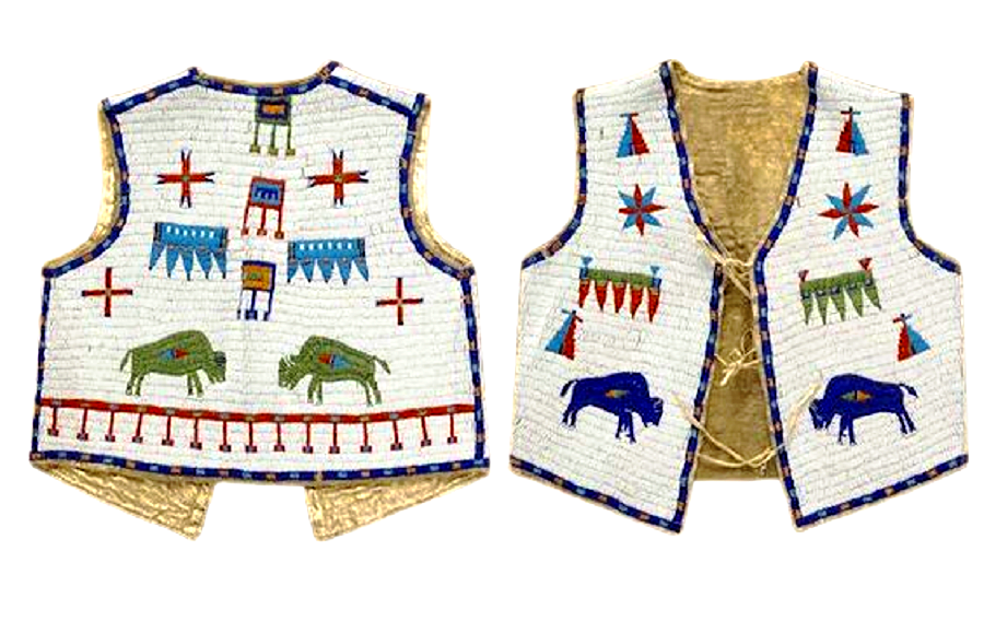 Old Native American Style Beaded Powwow Regalia Beaded Vest PWV142