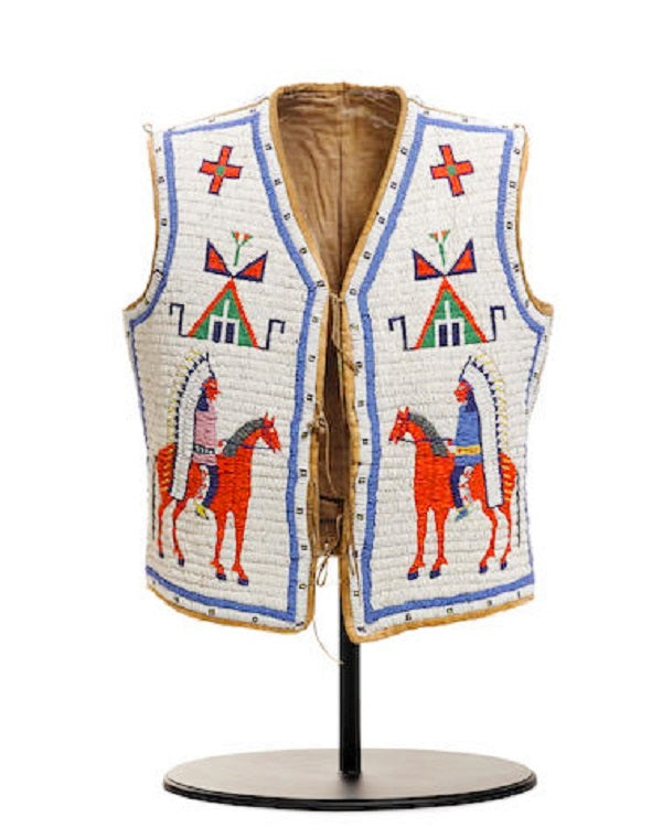 Old Native American Style Beaded Powwow Regalia Beaded Vest PWV143