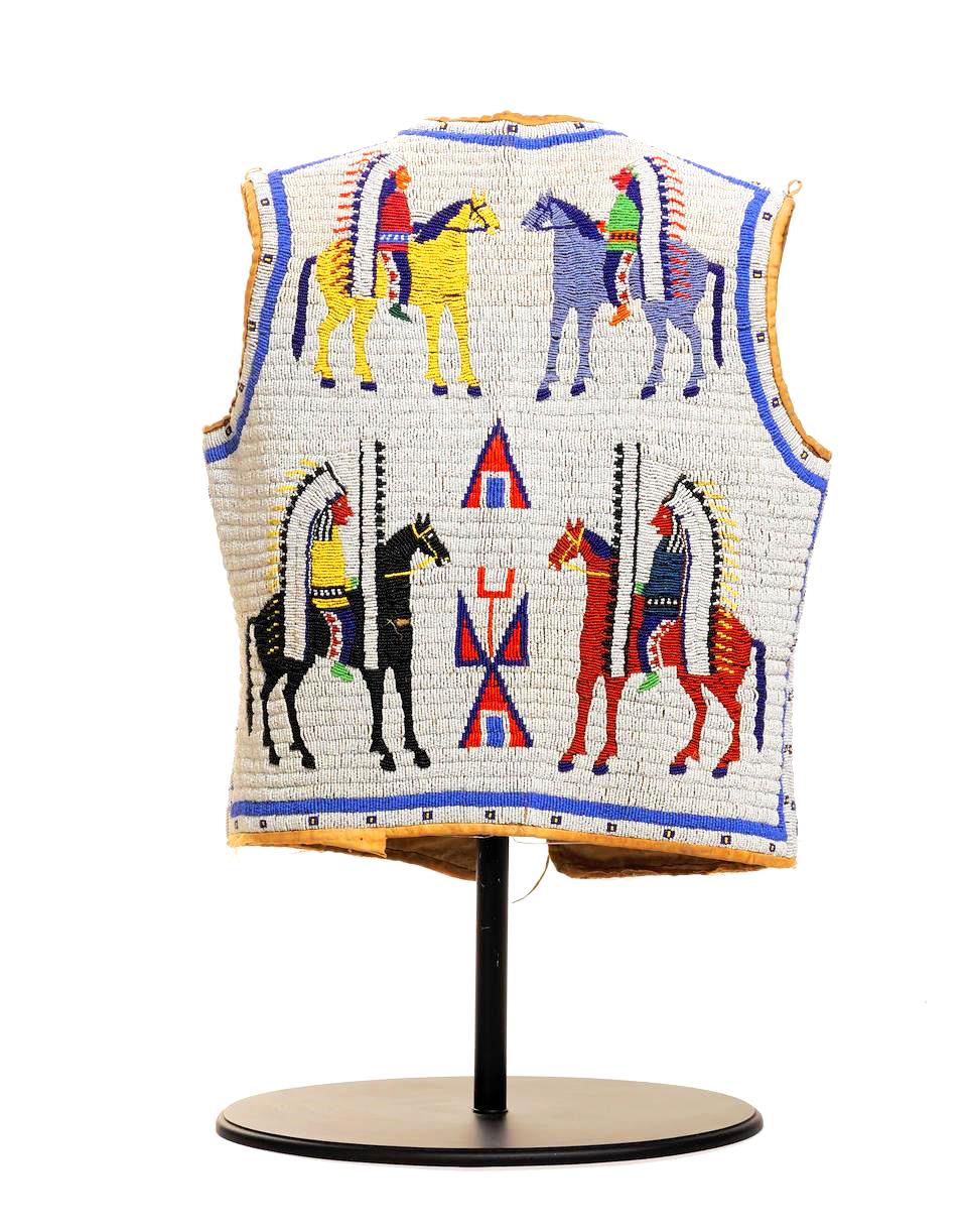 Old Native American Style Beaded Powwow Regalia Beaded Vest PWV143