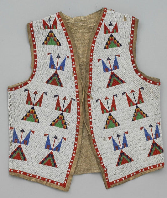 Old Native American Style Beaded Powwow Regalia Beaded Vest PWV152