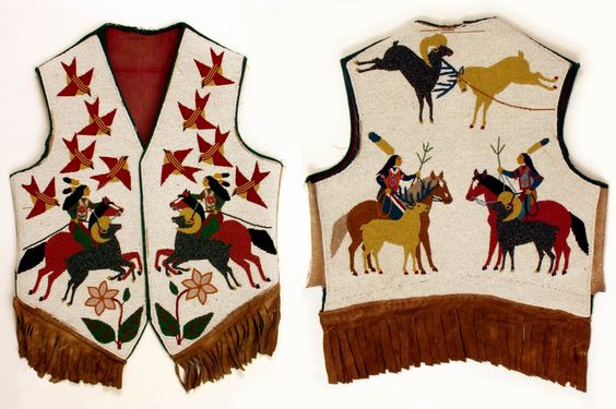 Old Native American Style Beaded Powwow Regalia Plateau Beaded Vest PWV154