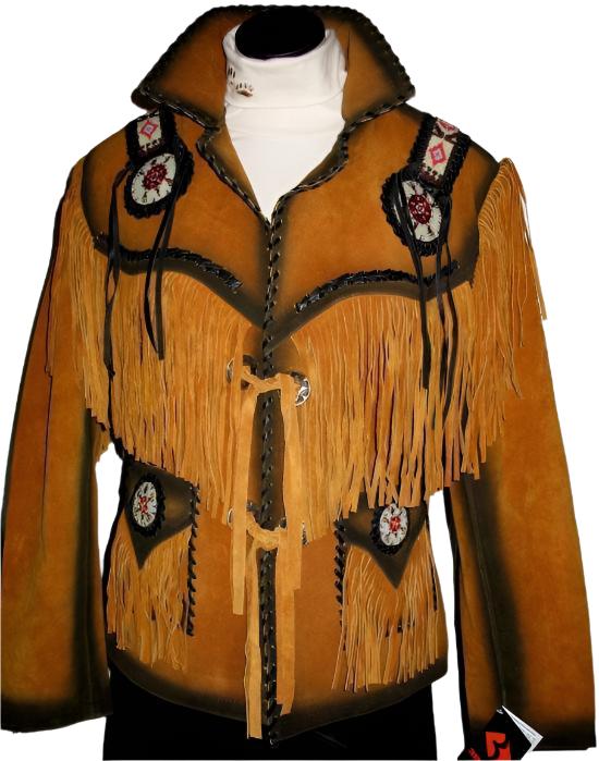 Cowgirl Brown Suede Leather Fringe Beaded Jacket WWJ644