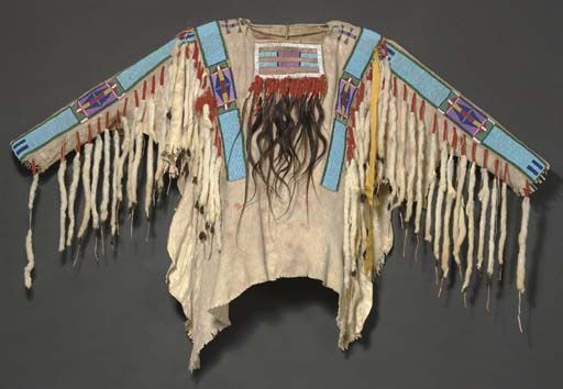 Old Native American Style Beige Buckskin Suede Beaded Powwow War Shirt PWNS161