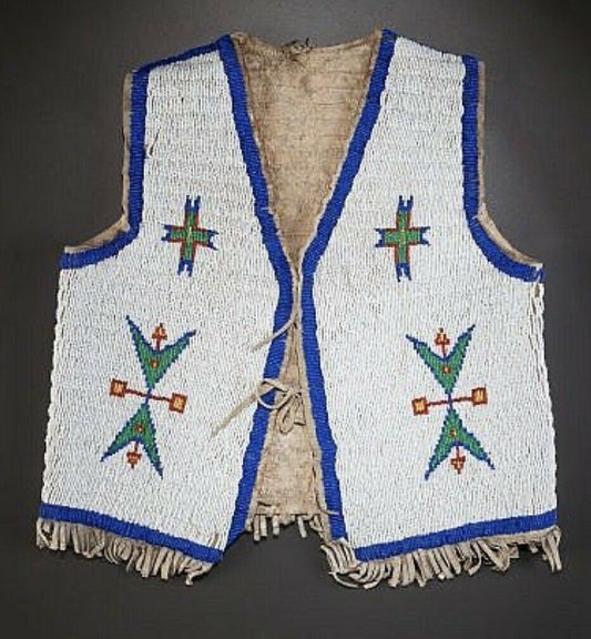 Old Native American Style Beaded Powwow Regalia Beaded Vest PWV167