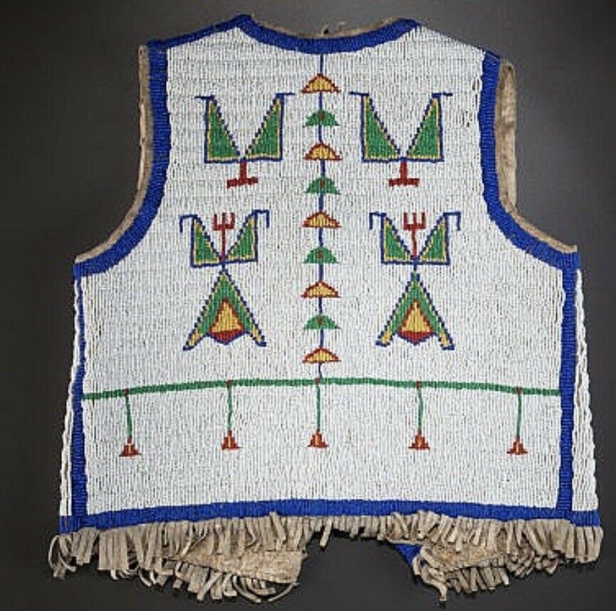 Old Native American Style Beaded Powwow Regalia Beaded Vest PWV167