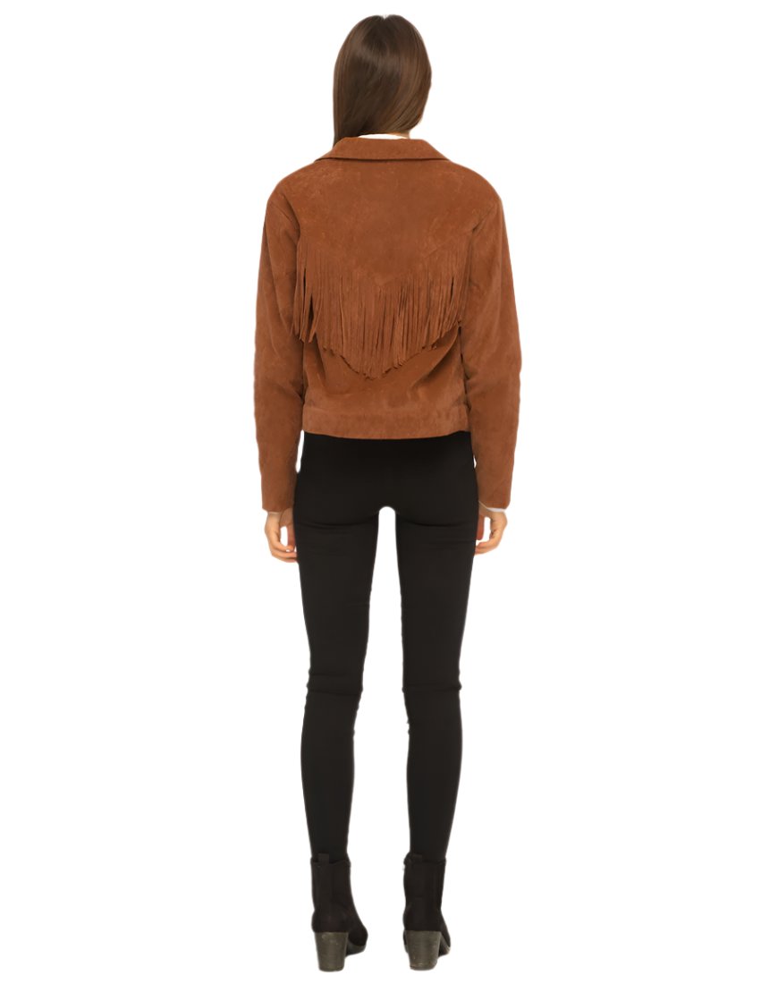 Cowgirl Brown Suede Leather Fringe Jacket WWJ647